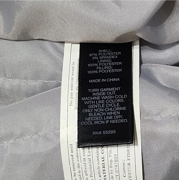 Express Bomber Jacket Satin Silky Quilted Women's Small Y2K Black Gray EUC Retro - Picture 9 of 10